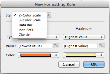 get alternating row colors in excel 2011 for mac?